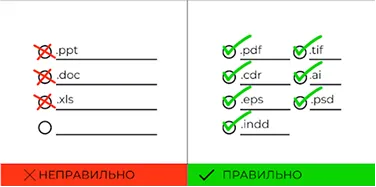 Принимаемые форматы файлов